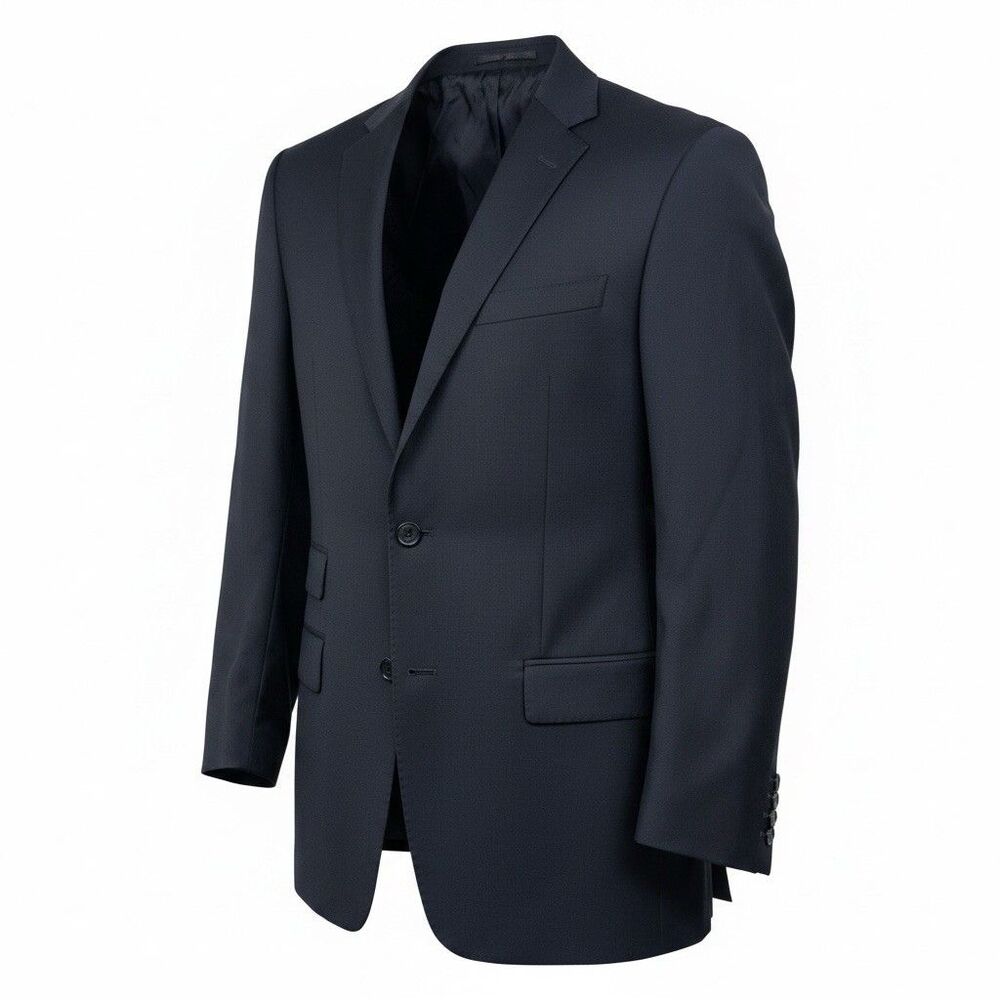 Versace Designer Collection Solid Black Wool Suit Blazer US 38R EU 48R